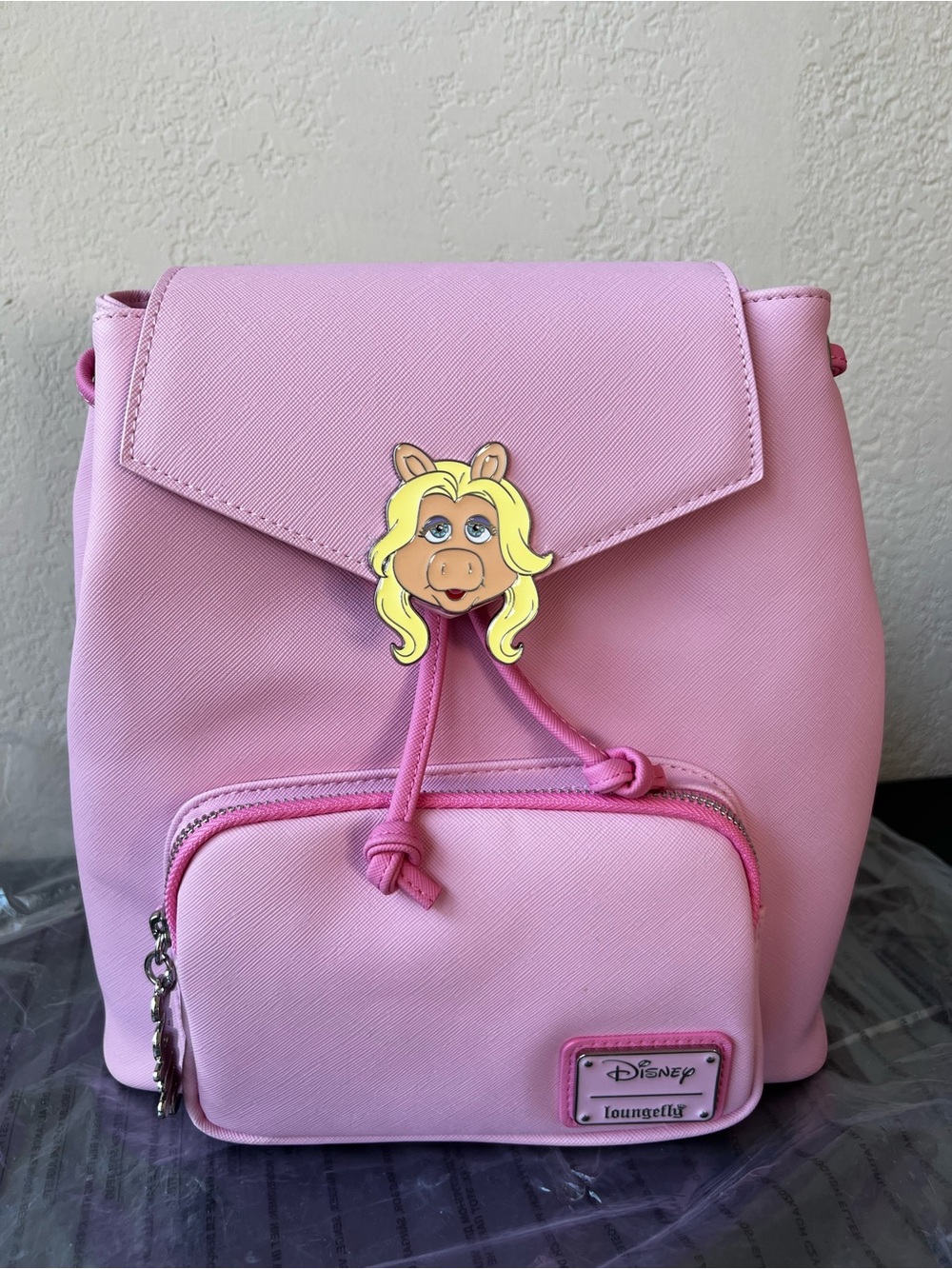 Loungefly Disney The Muppets Miss Piggy Drawstring Mini Backpack In Pink - NWT